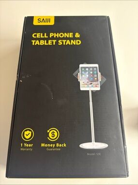 Silver Cell Phone & Tablet Stand - Adjustable Desktop Holder
